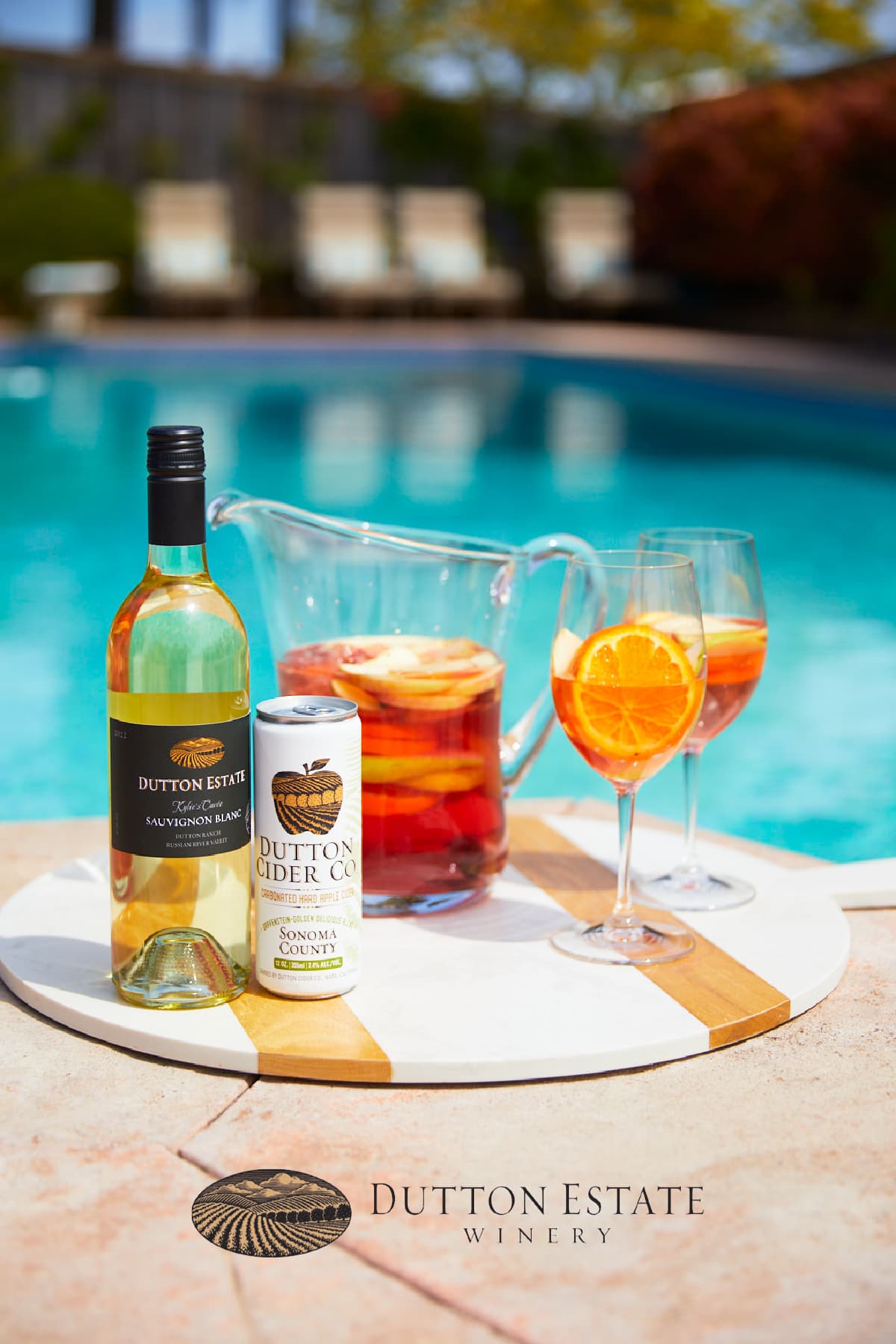Dutton Estate — cider by pool