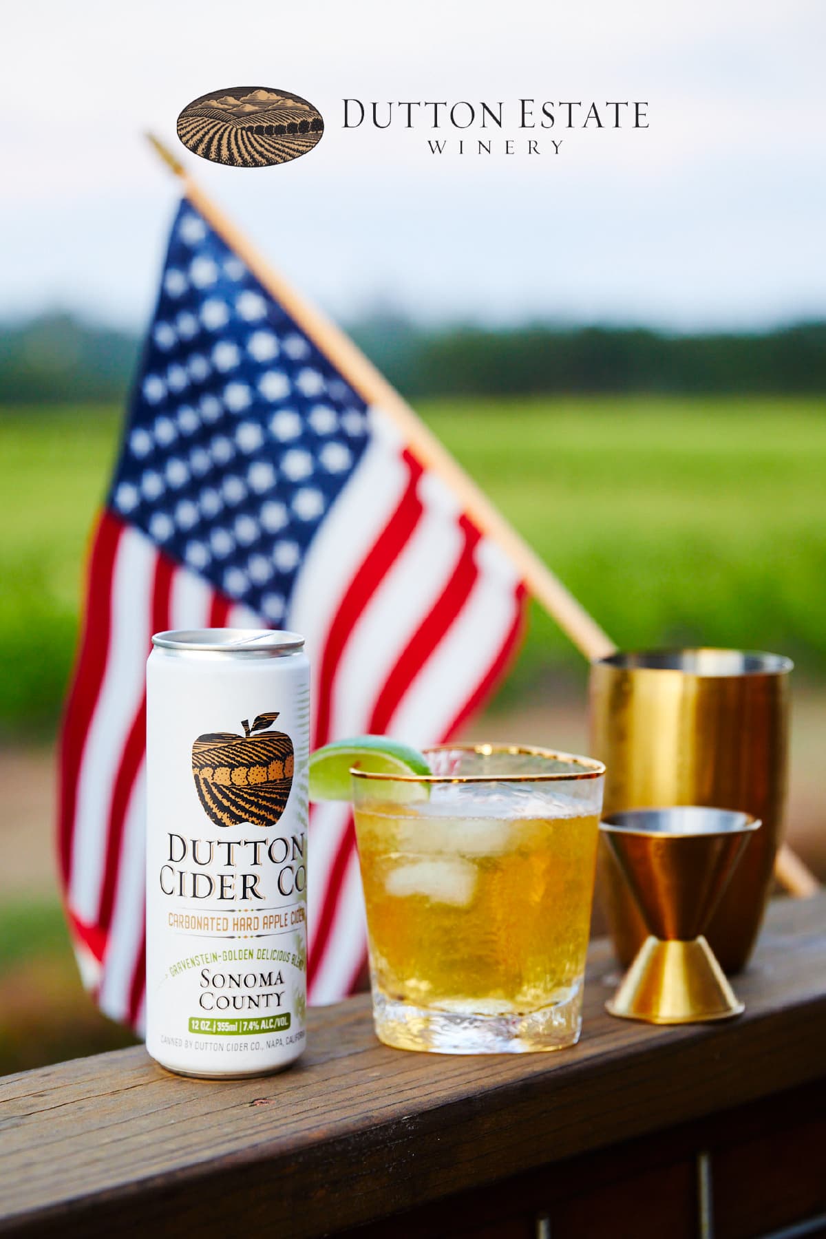 Dutton Estate — cocktails with flag
